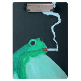 Moody Frog Art | Grappige Excentrieke Rokkende Kik Klembord