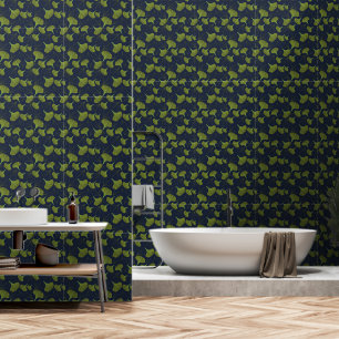 Moody Gingko Marine Blauw Bloemen Patroon Behang