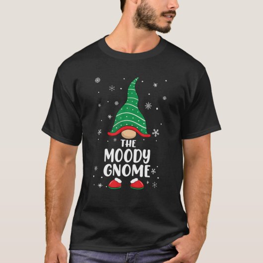 Moody Gnome Matching Family Kerstpyjama T-shirt (Voorkant)