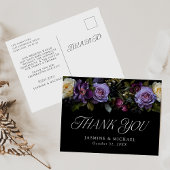 Moody Gothic Bloemen Bruiloft Dank u Briefkaart