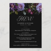 Moody Gothic Bloemen Bruiloft Menu (Voorkant)