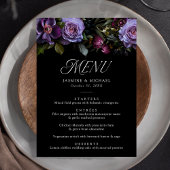 Moody Gothic Bloemen Bruiloft Menu