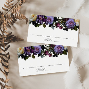 Moody Gothic Bloemen Bruiloft Plaatskaartje