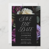Moody Gothic Bloemen Bruiloft Save The Date (Voorkant)