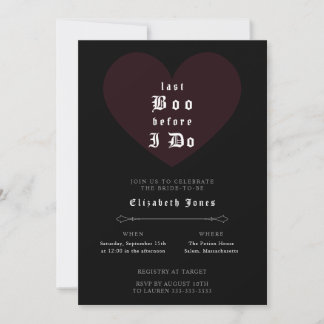 Moody Gothic Bridal Shower Invitation Kaart