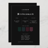 Moody Gothic Bridesmaid Proposal Invitation (Devant / Derrière)