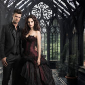 Moody Gothic Conservatory Room & Fontein XLarge Wandkleed