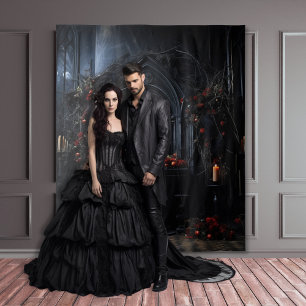 Moody Gothic Dark Alter met Rode Rozen XLarge Wandkleed