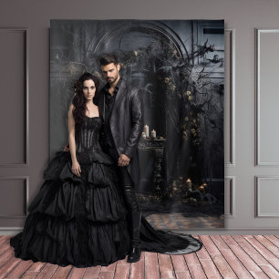 Moody Gothic Dark Alter Tafel & Kaarsen XLarge Wandkleed