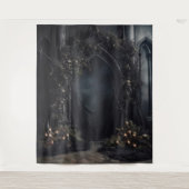 Moody Gothic Dark Candlelit Arch & Flowers XLarge Wandkleed (Voorkant)