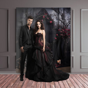 Moody Gothic Dark Veiled Arch & Chair XLarge Wandkleed