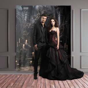 Moody Gothic Dark Wedding Arch & Kaarsen XLarge Wandkleed