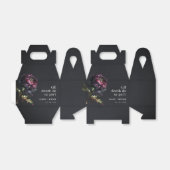 Moody Gothic Donker Paarse Zwarte Pioen Bruiloft Bedankdoosjes (Uitgevouwen)