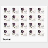 Moody Gothic Donker Paarse Zwarte Pioen Bruiloft Vierkante Sticker (Vel)