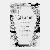 Moody Gothic Floral Mariage Affiche de bienvenue (Recto)
