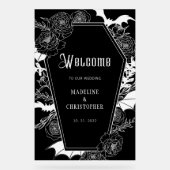 Moody Gothic Floral Mariage Affiche de bienvenue n (Recto)