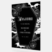 Moody Gothic Floral Mariage Affiche de bienvenue n (Angle)