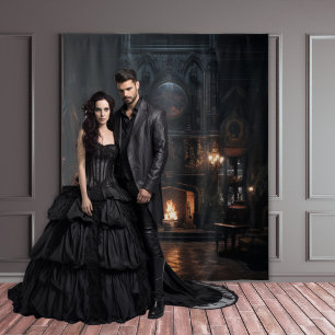 Moody Gothic Mansion Open haard XLarge Wandkleed