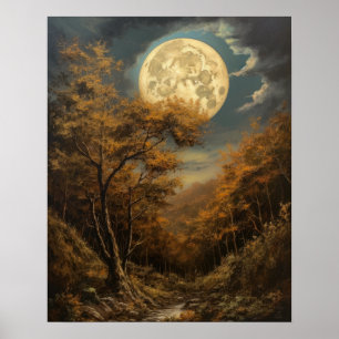 Moody Gothic Moon Art Imprimer Poster