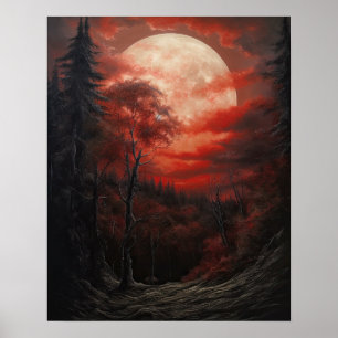 Moody Gothic Moon Art Imprimer Poster