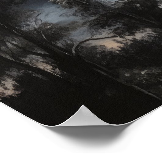 Moody Gothic Moon Art Imprimer Poster (Coin)