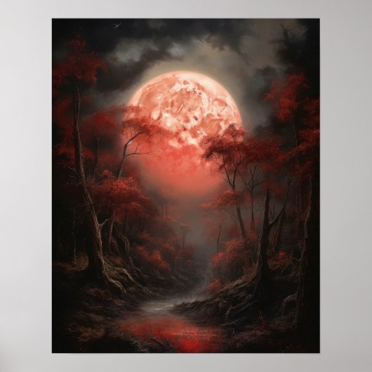 Moody Gothic Moon Art Imprimer Poster (Devant)