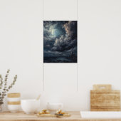 Moody Gothic Moon Art Imprimer Poster (Cuisine)