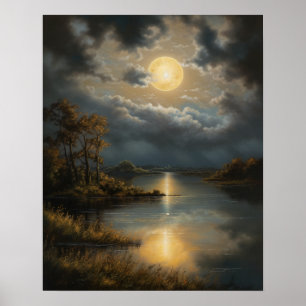 Moody Gothic Moon Art Imprimer Poster