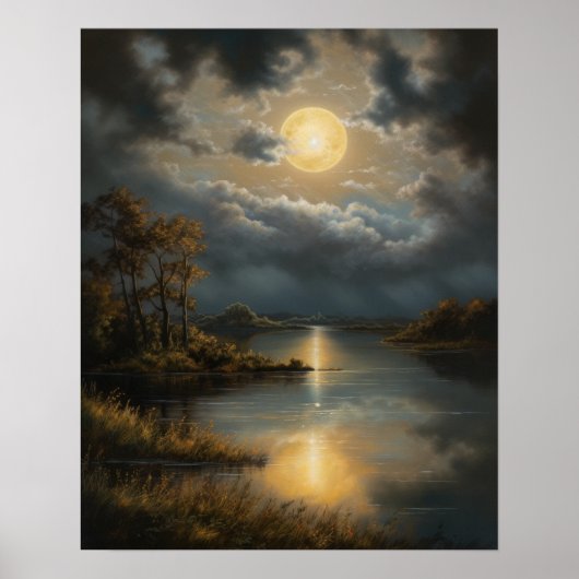 Moody Gothic Moon Art Imprimer Poster (Devant)