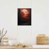 Moody Gothic Moon Art Print Poster (Keuken)
