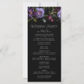 Moody Gothic Purple Floral Wedding Programme (Dos)