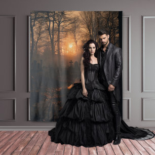 Moody Gothic Sunset Graveyard XLarge Wandkleed