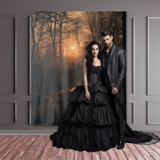 Moody Gothic Sunset Graveyard XLarge Wandkleed