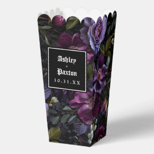 Moody Gotische Bloemen Boeket op Zwarte kant Bedankdoosjes