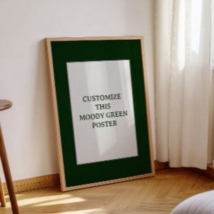 Moody Green Custom Poster Kerstsignage