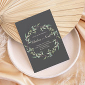 Moody Greenery Wreath Wedding Invitation