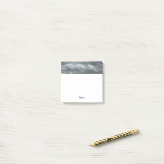 Moody Grey Clouds Square Post-it® Notes (Op bureau)