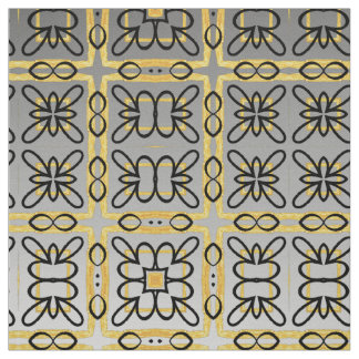 Moody Grey Goud Geometrische Katoen Twill Gardage Stof