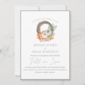 Moody Grey Rustic Autumn Harvest Wedding Kaart (Voorkant)