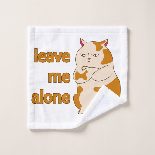 Moody Grosse cat me laisse tranquille (Gant de toilette)