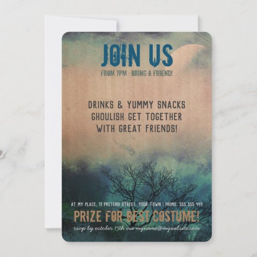Moody Halloween Moon Invitation (Dos)