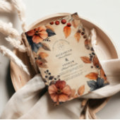 Moody Herfst Bloemen bruiloft stijl Kaart