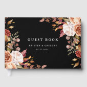 Moody Herfst Bloemen Elegante Huwelijk Gastenboek (Voorkant)