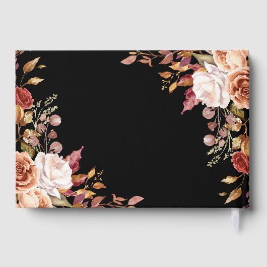 Moody Herfst Bloemen Elegante Huwelijk Gastenboek (Achterkant)