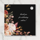 Moody herfst bloemenmonogram bedankjes labels (Achterkant)