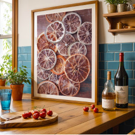 Moody herfst droog sinaasappel warme keuken muur k poster