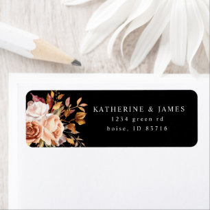 Moody Herfst Elegant Bloemen Retouradres Etiket