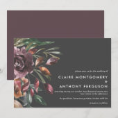 Moody Herfst Floral Burst Waterverf Wedding Kaart (Voorkant / Achterkant)