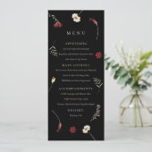 Moody Herfst Herfst Wildflower Wedding Menu (Staand voorkant)