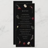 Moody Herfst Herfst Wildflower Wedding Menu (Voorkant / Achterkant)